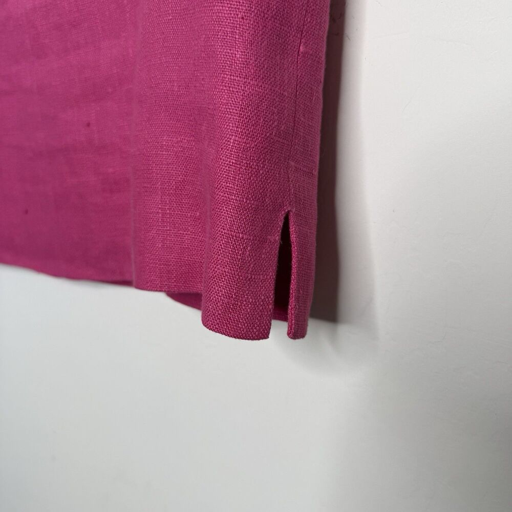 Harve Bernard Vintage Sz 10P Pure Linen Pink Structured Crop Tank Top Barbiecore - Picture 8 of 11